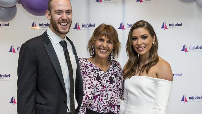 Jane Rowe with Troy and Ashlee, who were supported by the foundation.