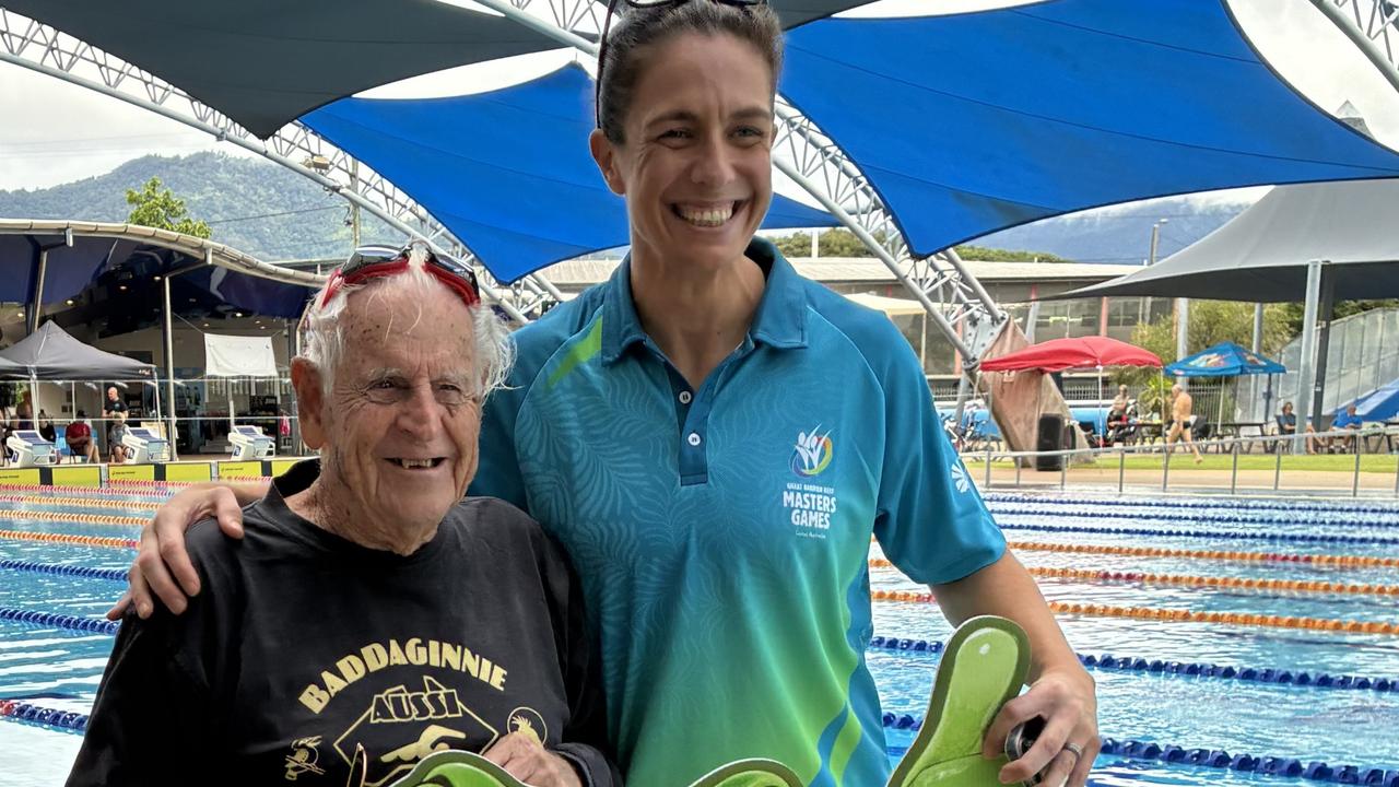 Master of the swimming pool is ‘racing’ ahead at 94 years