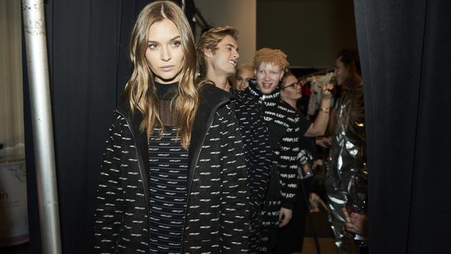 Josephine Skriver backstage at Nana Judy’s New York fashion week show. Picture: David Higgs for Nana Judy