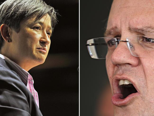 Labor Senator and Leader of the Opposition in the Senate Penny Wong takes part in a federal election debate with Minister for Innovation, Industry and Science Christopher Pyne at the CEDA conference in Adelaide, Thursday June. 16, 2016. (AAP Image/David Mariuz) NO ARCHIVING