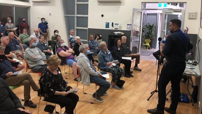 Concerned residents met with federal Forde MP Bert van Manen, state Coomera MP Michael Crandon and northern Division 1 councillor Mark Hammel (pictured at front).