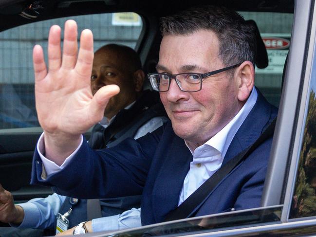 MELBOURNE, AUSTRALIA - SEPTEMBER 27: Departing Victorian Premier Daniel Andrews leaves Victorian Parliament house followin the Labor caucus meeting on September 27, 2023 in at Victorian Parliament House Melbourne, Australia. Victorian Premier Daniel Andrews yesterday announced his resignation following a nine year stint as Premier.   (Photo by Asanka Ratnayake/Getty Images)