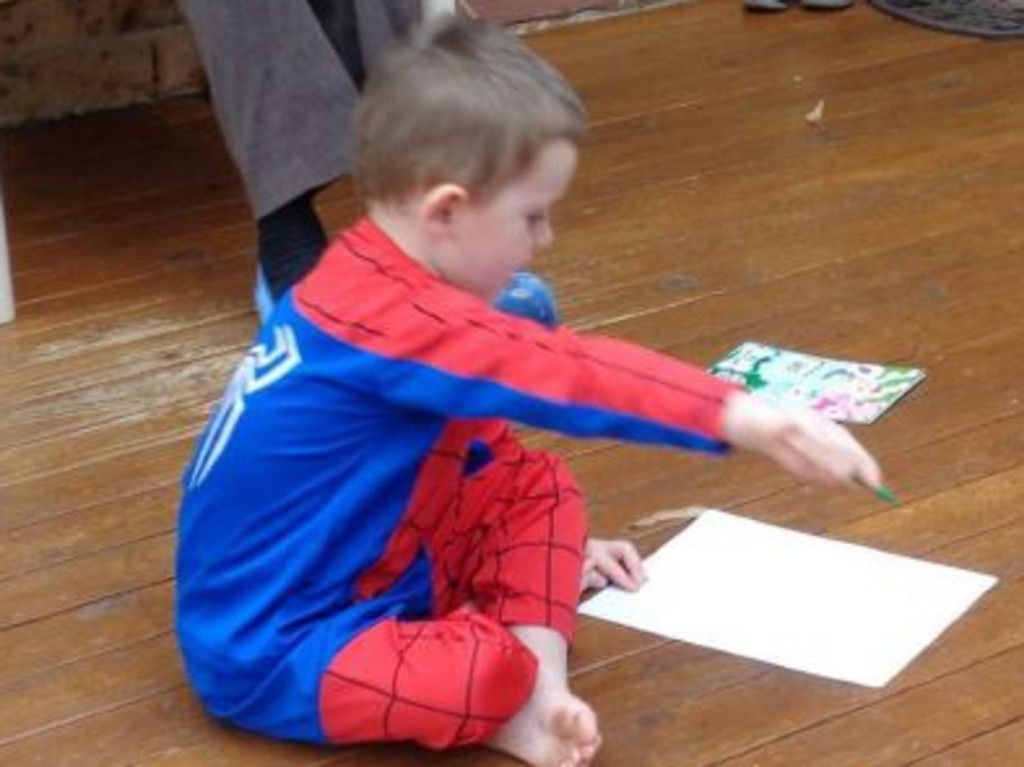 William Tyrrell on his foster grandmother’s deck on the morning of his abduction. Picture: NSW Coroner.