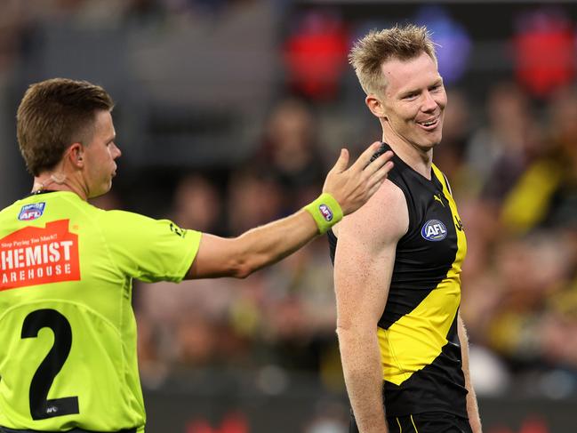 Jack Riewoldt’s not a fan of the umpires’ crackdown on dissent. Picture: Michael Klein