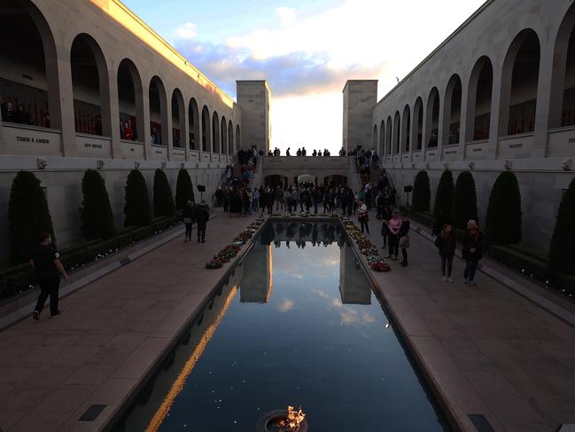 Tthe Last Post ceremony at the Australian War Memorial in Canberra. Picture: Gary Ramage