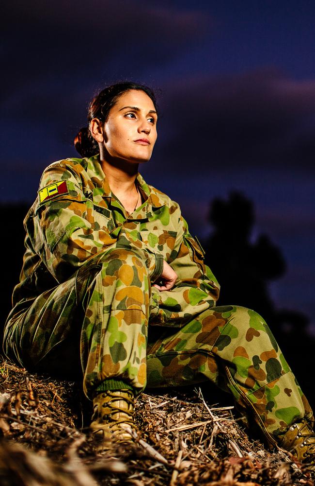 Army Reservist Private Daniela Vasquez, is one of many young Aussies helping the fight against ISIS. Picture: Jonathan Ng