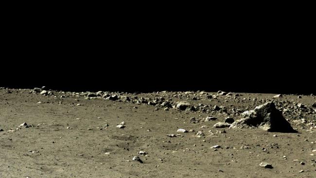 Rock formations are clearly visible in the new photos. Picture: Chinese Academy of Sciences / China National Space Administration / The Science and Application Center for Moon and Deep Space Exploration