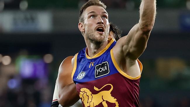 MELBOURNE, AUSTRALIA - APRIL 26: Sam Day of the Lions in action during the 2025 AFL Round 07 match between the St Kilda Saints and the Brisbane Lions at Marvel Stadium on April 26, 2025 in Melbourne, Australia. (Photo by Michael Willson/AFL Photos via Getty Images)