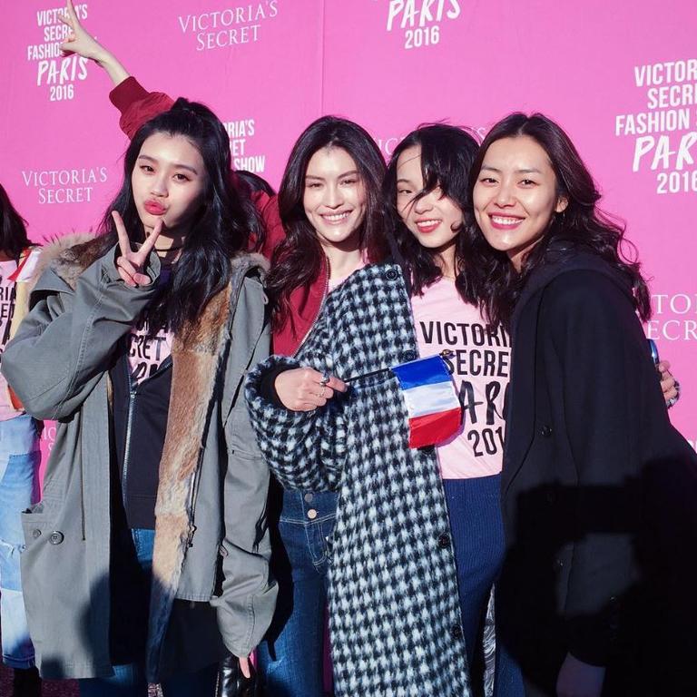 Ming Xi, Sui He, Xiao Wen and Liu Wen depart for Paris for the 2016 Victoria's Secret Fashion Show on November 27, 2016 in New York City. Picture: Instagram