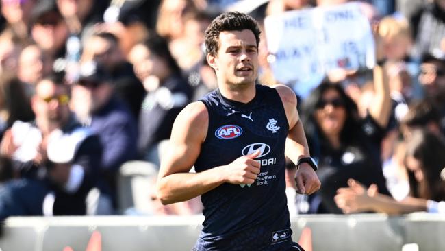 Silvagni could play a key role for the Blues with no Harry McKay. (Photo by Quinn Rooney/Getty Images)