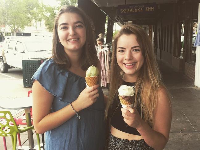 Amelia (left) with a friend. Picture: Instagram