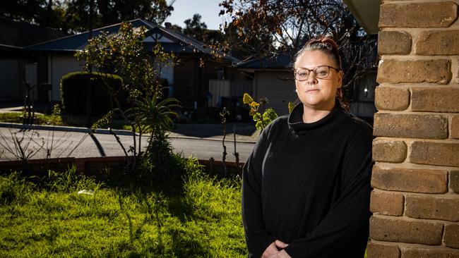 Smithfield Plains mother of three Rachel Challenor had her rental property of 10 years sold while living there, thrusting her into the rental market. Picture: Tom Huntley