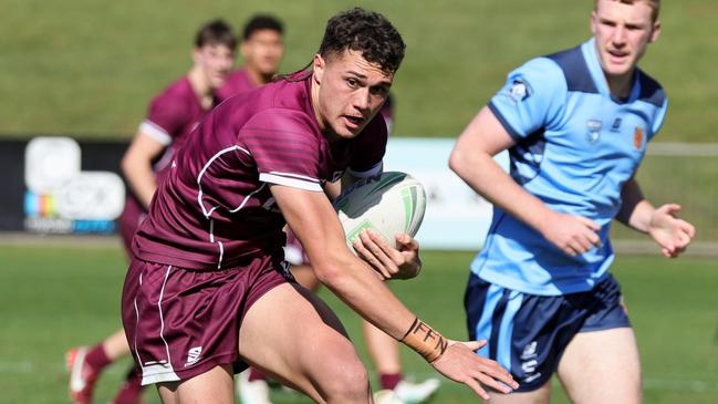 Queesnland fullback Mason Barber in action at the 2024 U18 ASSRL National Championships in Coffs Harbour. Picture: Darrell Nash/NashysPix