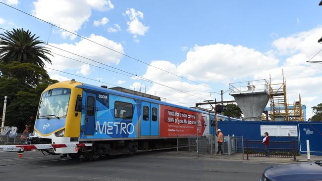 Unions are calling for all new “sky rail” stations to be fully staffed from first to last train to ease public safety fears. Picture: Chris Eastman