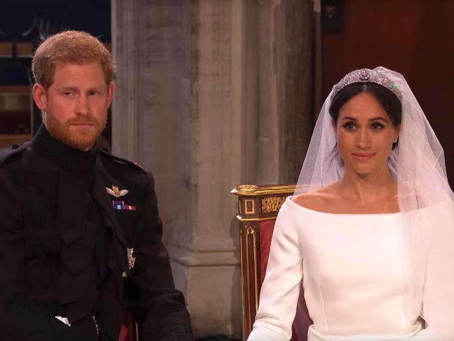 Reactions during Bishop Michael Curry's sermon at Prince Harry and Meghan Markle's wedding, Windsor. Picture: BBC 