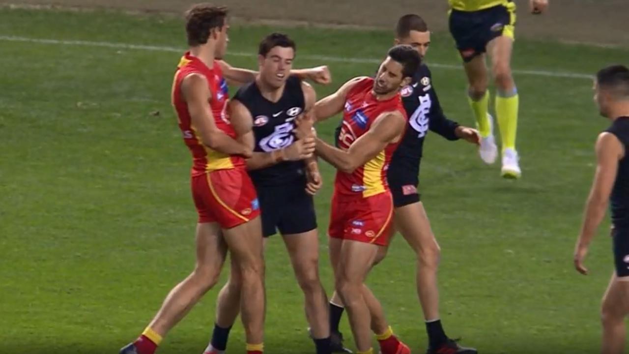 Ben King accidentally punched Suns teammate Michael Rischitelli.