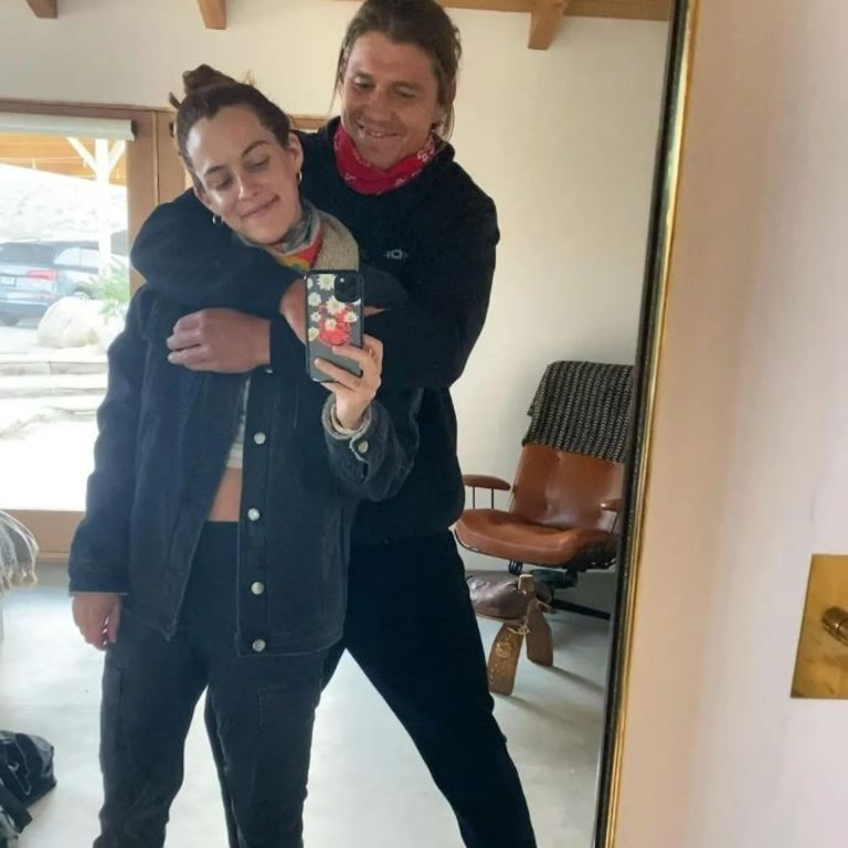 Riley Keough filmed an “awkward” sex scene with her husband Ben Smith-Petersen. Picture: Instagram