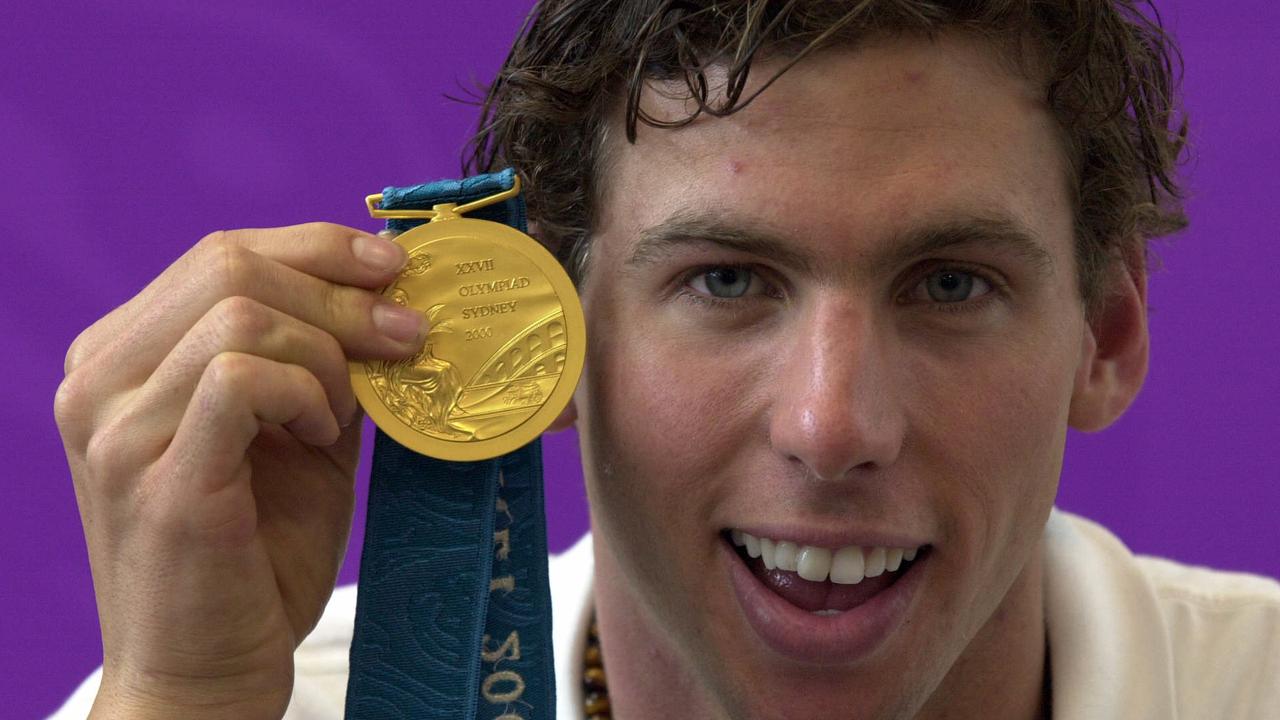 Grant Hackett enjoyed a gold medal moment after winning the 1500 freestyle final on Australian soil at the Sydney 2000 Olympic Games – will Gold Coast distance talent Braxtyn Truman do the same at Brisbane 2032? Picture: Nathan Richter