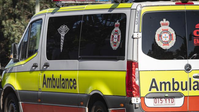 A motorcyclist has suffered life-threatening head injuries in a crash with car on a rural road in a rural Noosa suburb. Picture: Kevin Farmer