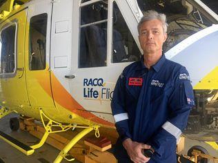 DINGO ATTACK: Pilot Frank Bertoli and paramedic Michael Porter conducted the rescue of a 14-month-old Brisbane boy at Fraser Island last night. Picture: Tahlia Stehbens