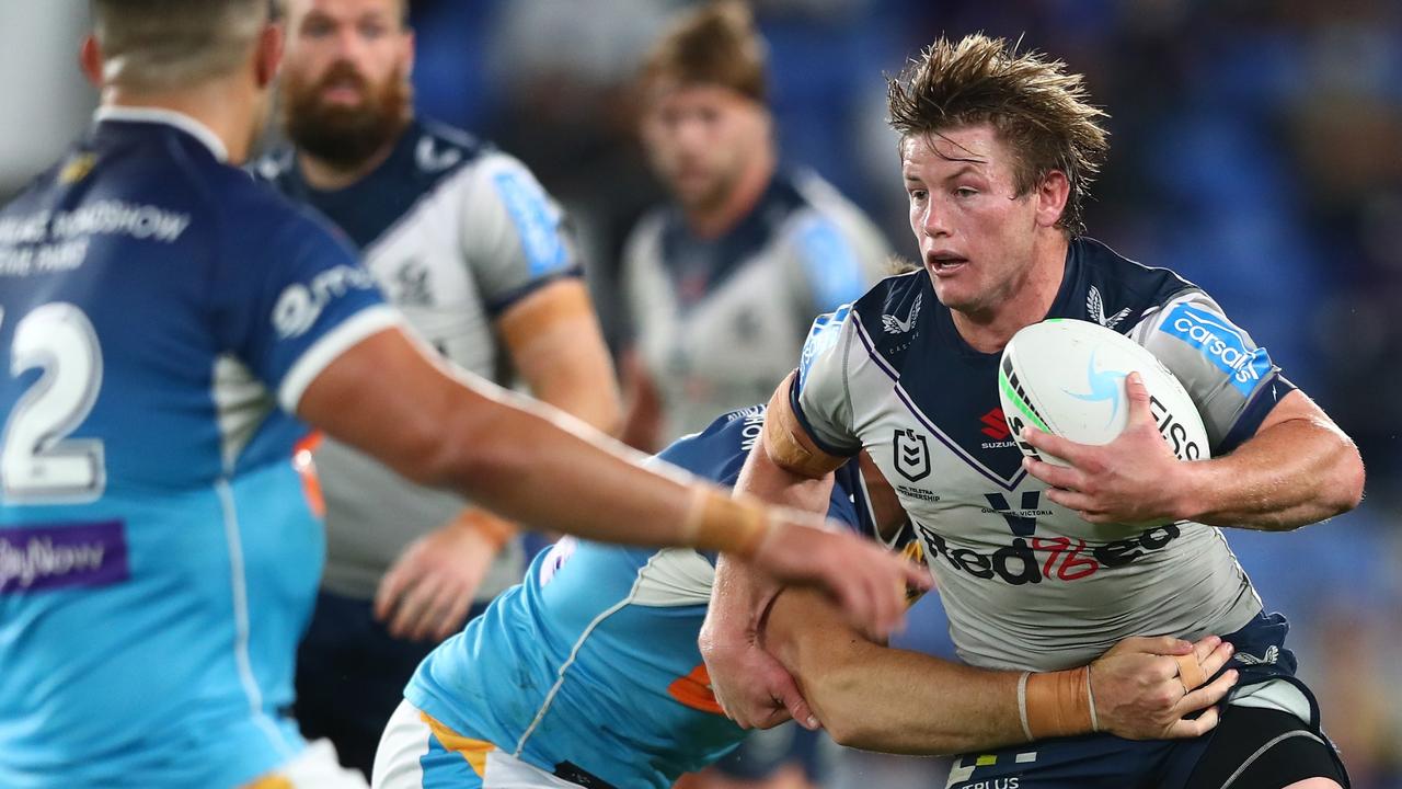 Harry Grant was outstanding for the Storm against the Titans. Picture: Chris Hyde/Getty Images