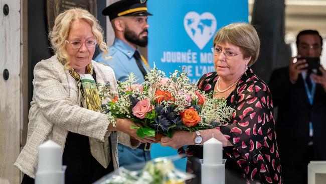 The report was released just 13 minutes before Michelle Bachelet’s four-year term as UN High Commissioner for Human Rights expired. Picture: AFP