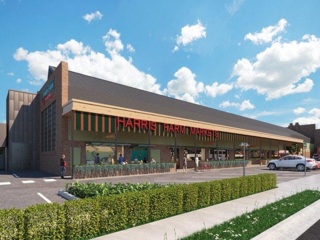 An artist's impression of the exterior of the revamped Harris Farm outlet on Pittwater Rd, Manly, with outsoor seating. Picture: Shiftmedia