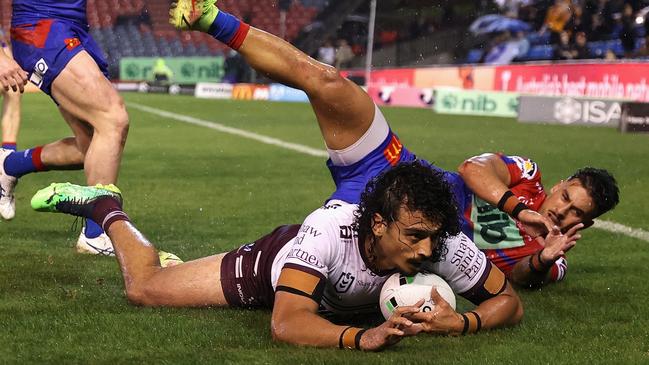 Morgan Harper goes in for the Sea Eagles. Picture: Getty Images