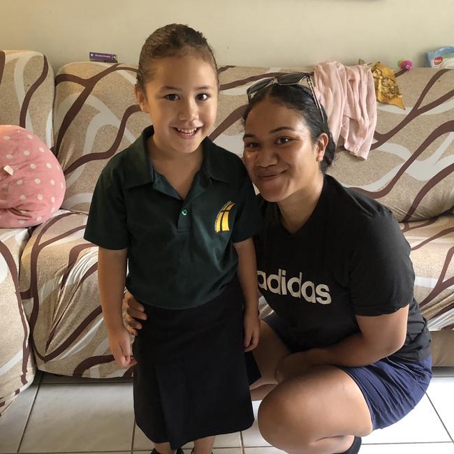 First day of transition for Robyn, pictured with mum Soana