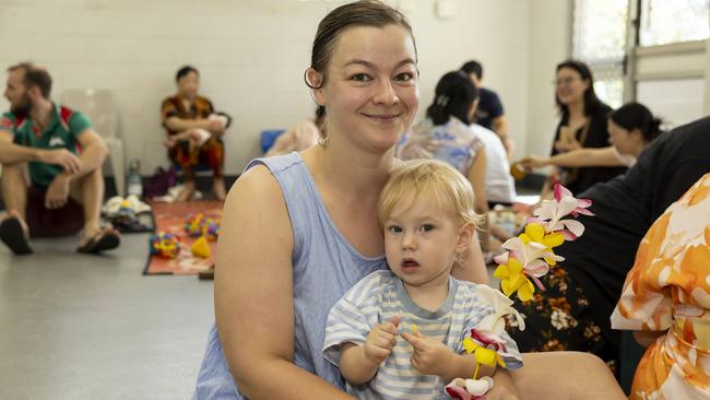 Jasmine Warwick and Albie Warwick as families enjoy a day of fun and activities at a special Harmony Day celebration at the Malak Community Centre as part of the Fun Bus program. Picture: Pema Tamang Pakhrin