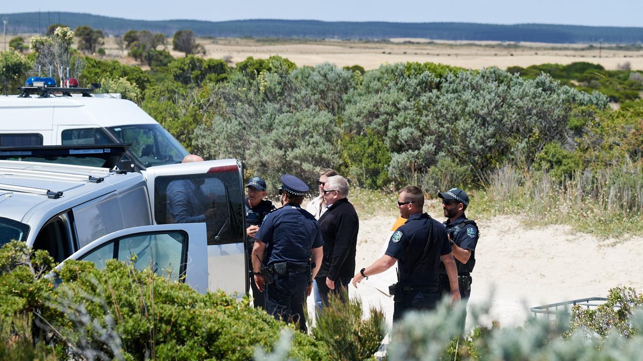 Emergency services at Beachport after a boat capsized. Sadly, two people drowned. Picture: Frank Monger