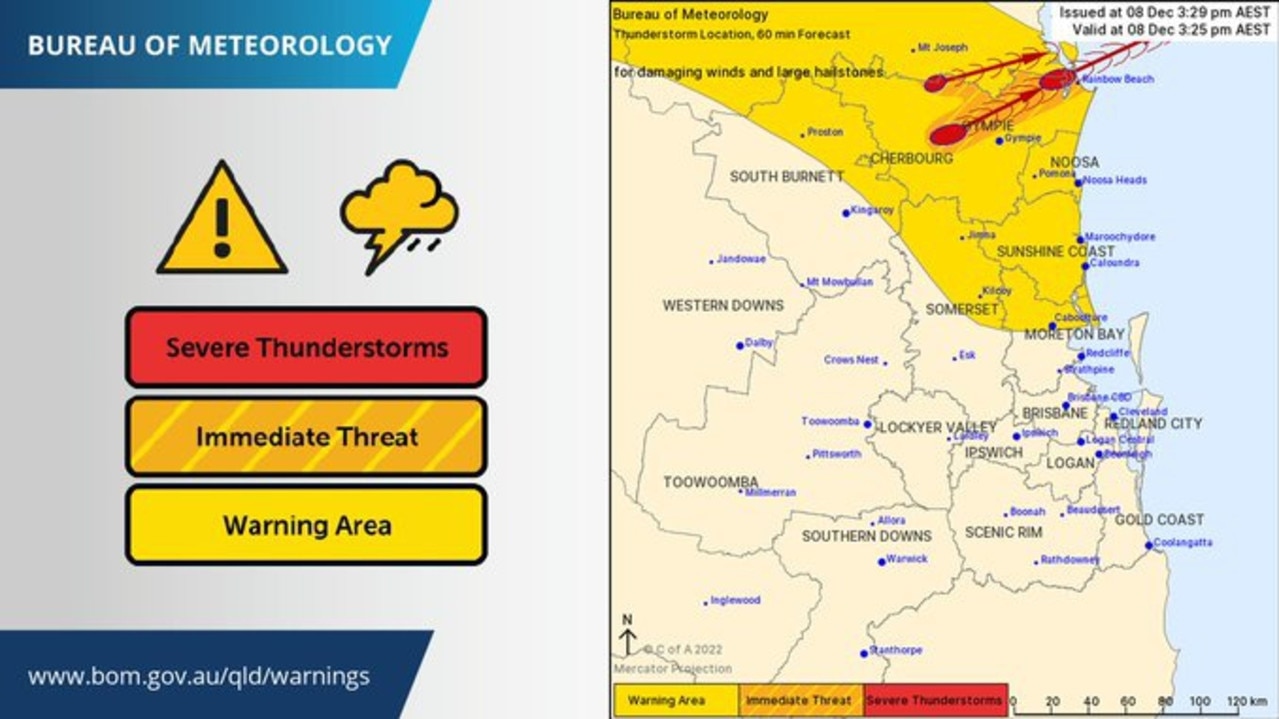 Storm warning for parts of Queensland issued Thursday December 9, 2022.