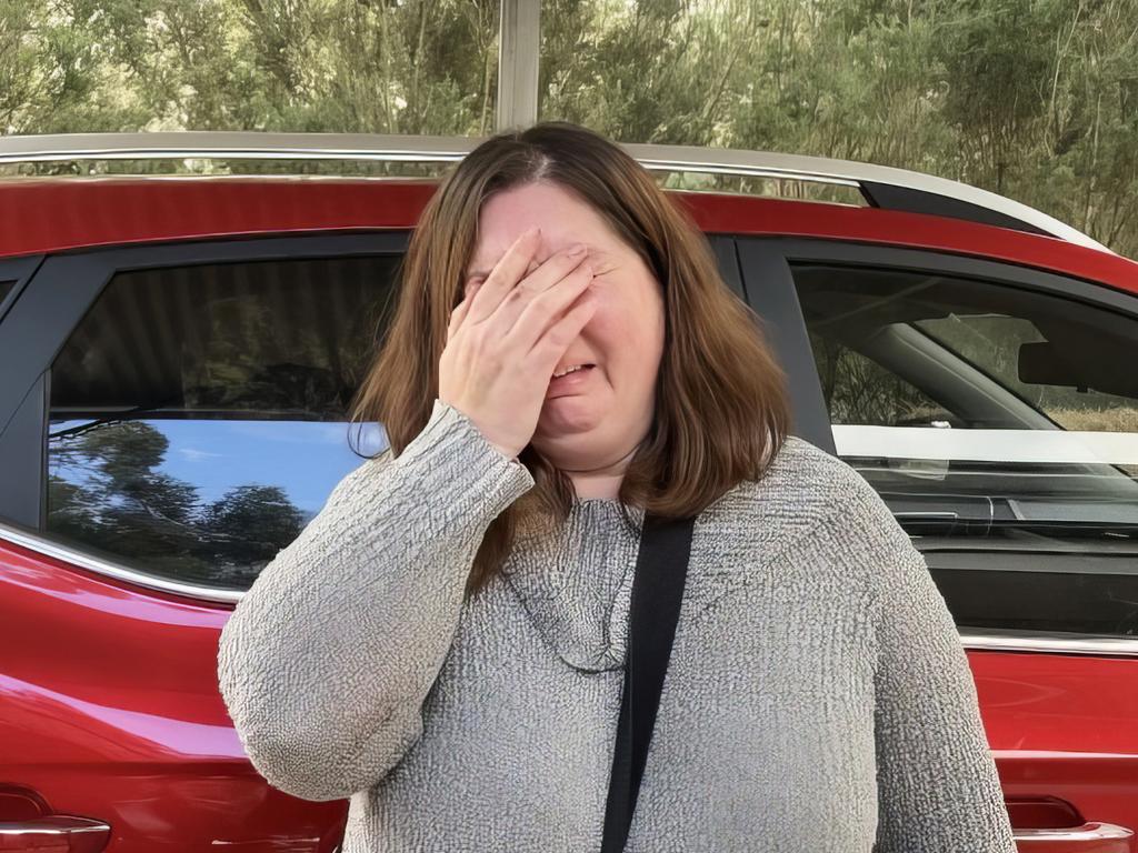 Erin Patterson, accused of killing three people with a poisonous mushroom dish at her home in Victoria, makes an emotional statement to media. Picture: Brooke Grebert-Craig
