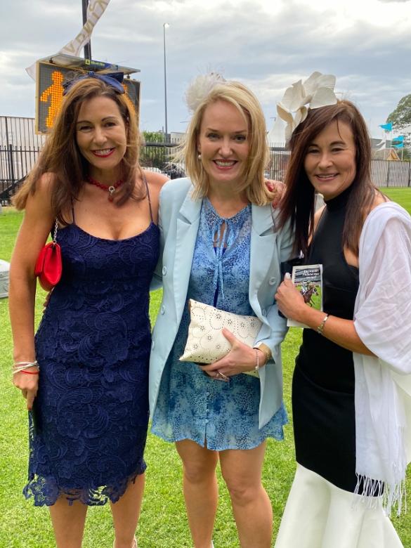 Jennifer Lugsdin (left) and friends at Randwick Racecourse in 2020. Picture: Facebook