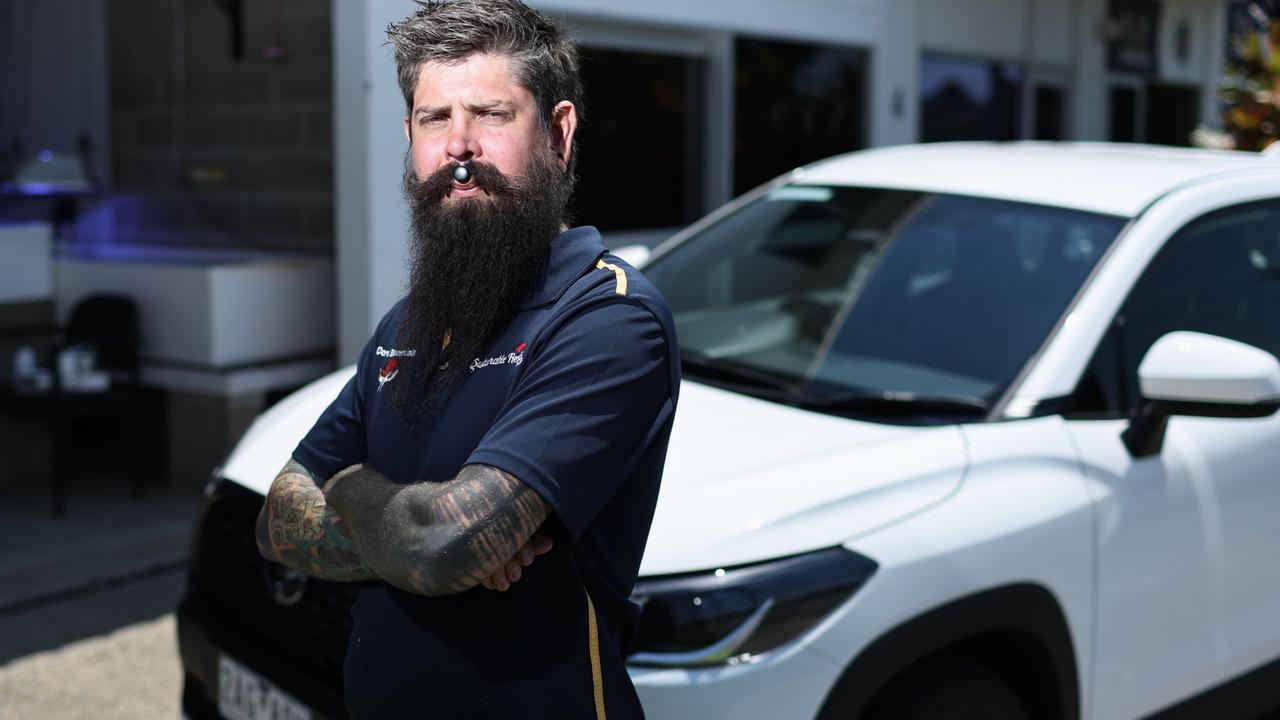 Shane Coleman has had two cars stolen in six weeks. His Nissan Navara kitted out with off road equipment was stolen from his home on August 6, then his new Toyota HiLux that replaced his Navara was stolen outside his work on September 19. Picture: Brendan Radke