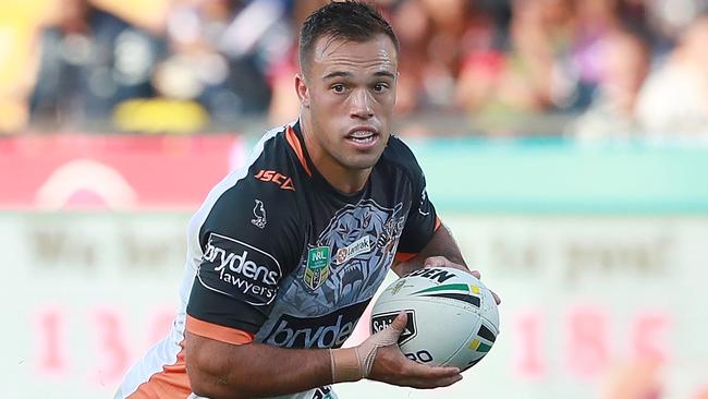 Luke Brooks and the Tigers tackle the Knights in Round 7.