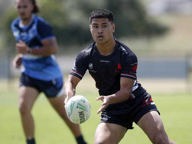 Iverson Matai during the 2020 NRL Schoolboy Cup Quarter Final between Endeavour Sports High and Illawarra Sports High at Kirkham Oval in Elderslie. Picture: Jonathan Ng