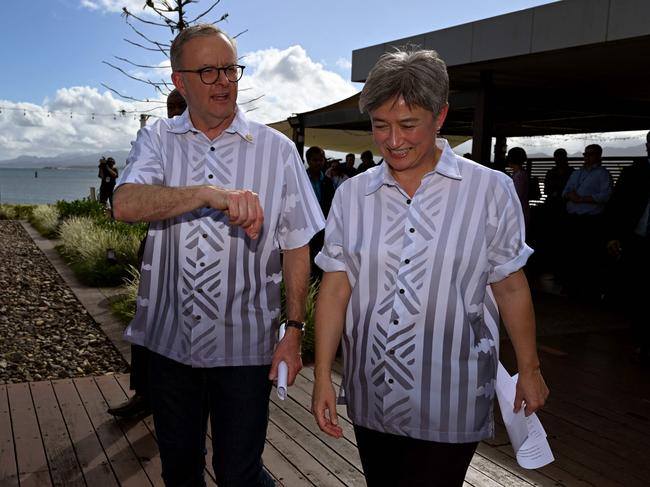 Australian Prime Minister Anthony Albanese and Foreign Minister Penny Wong in Fiji. Picture: William West