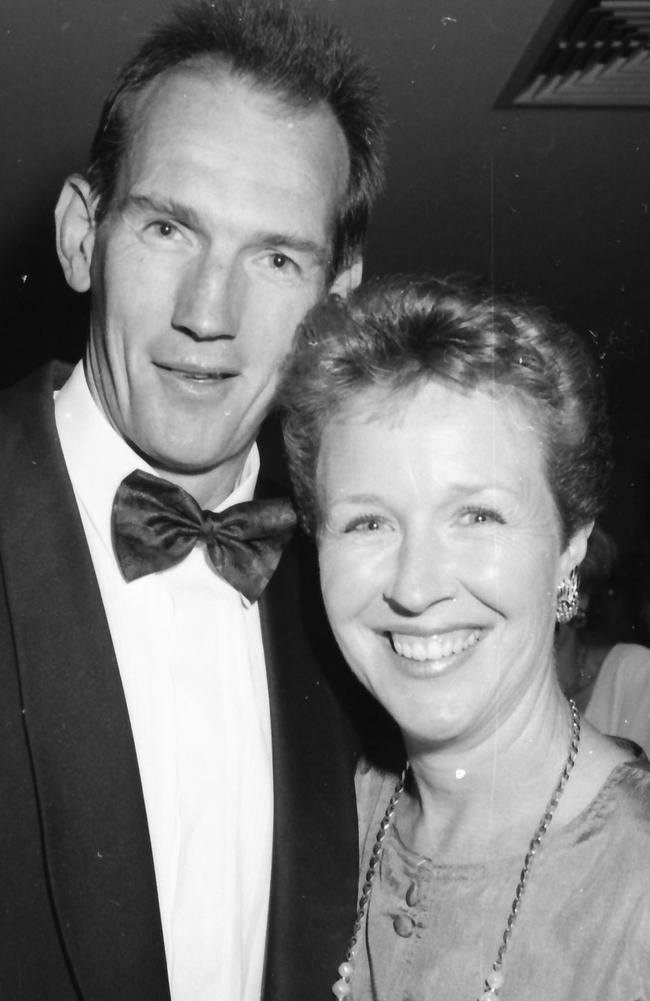 Wayne Bennett with his wife Trish at the Broncos ball in 1992