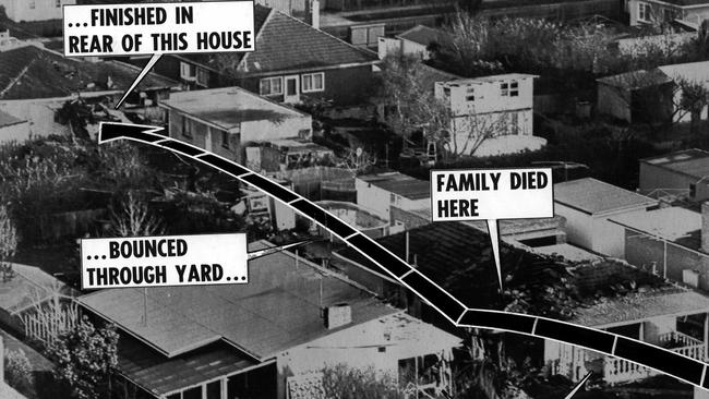 This newspaper diagram from 1978 shows how the crash unfolded. Picture: News Limited