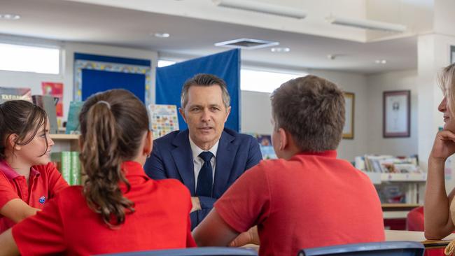 Jason Clare with students from Telopea Park School in Canberra. NCA NewsWire / Gary Ramage