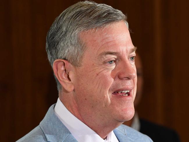 Minister for Health and Ambulance Services Tim Nicholls at media conference in Brisbane. Picture: Patrick Woods.