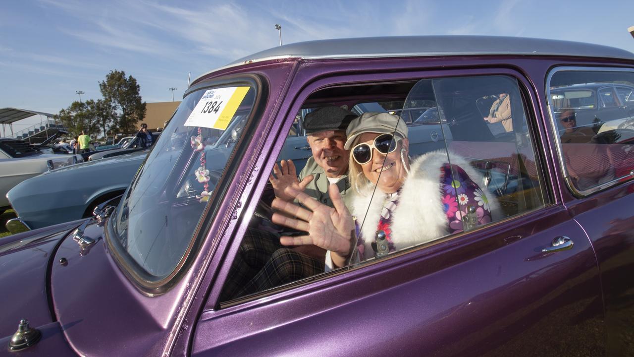 Jodie and Tonny Hansen of Queenstown with their Mini Cooper. Picture: Brett Hartwig