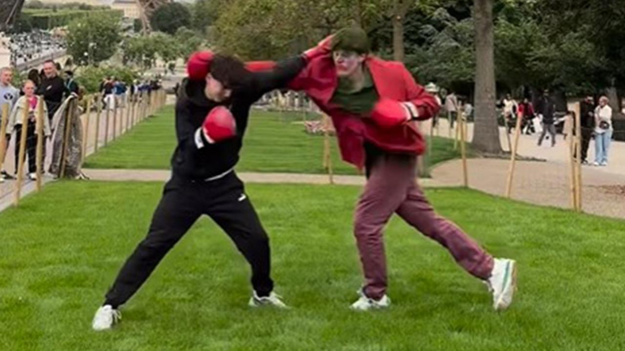 Chrogman fights one of his followers in Paris. Picture: Instagram