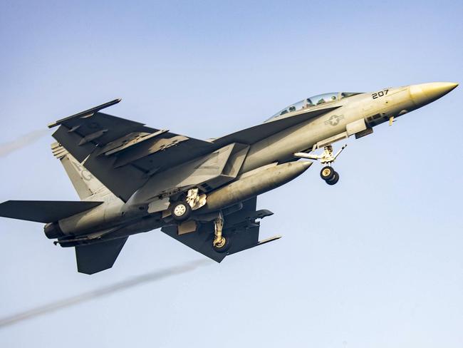 This file image released by the US Navy shows an F/A-18F Super Hornet. Picture: AFP