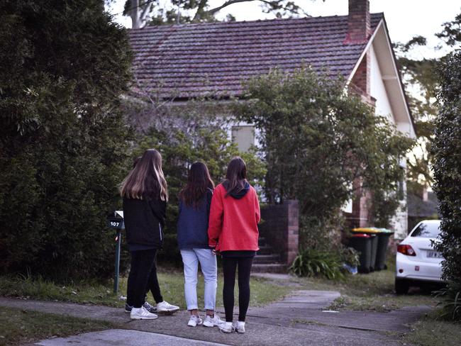 A tribute outside the house in which Jennifer Edwards and Jack Edwards were shot dead by their father John Edwards at West Pennant Hills. Picture: Flavio Brancaleone