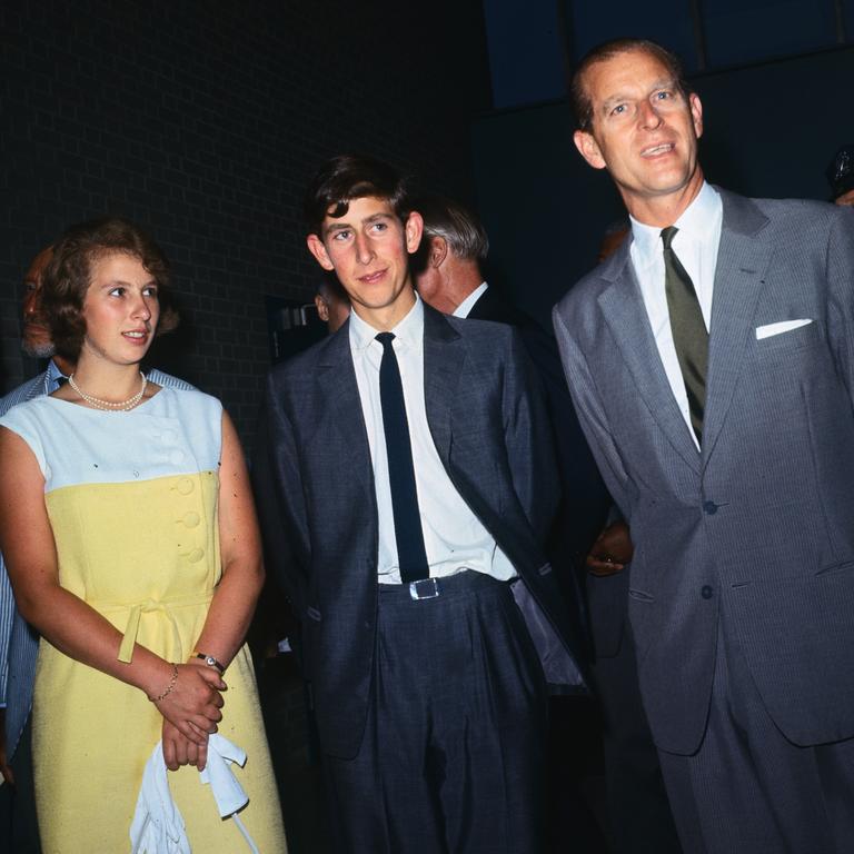 Prince Phillip pictured with Prince Charles and Princess Anne. Pictur: Getty Images