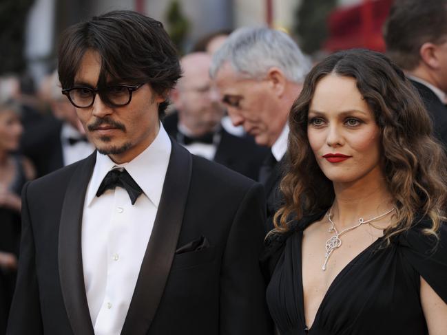 Johnny Depp and ex-partner Vanessa Paradis at the Oscars. Picture: Getty Images