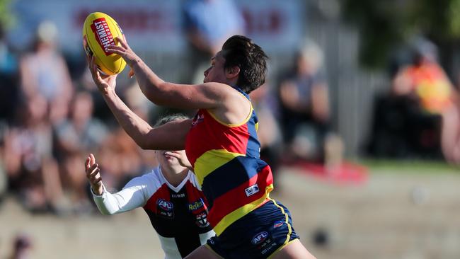 Courtney Gum marks against St Kilda last weekend. Picture: Matt Turner/AFL Photos via Getty Images