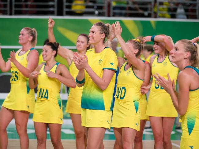 Australian players at the Commonwealth Games earlier this year.